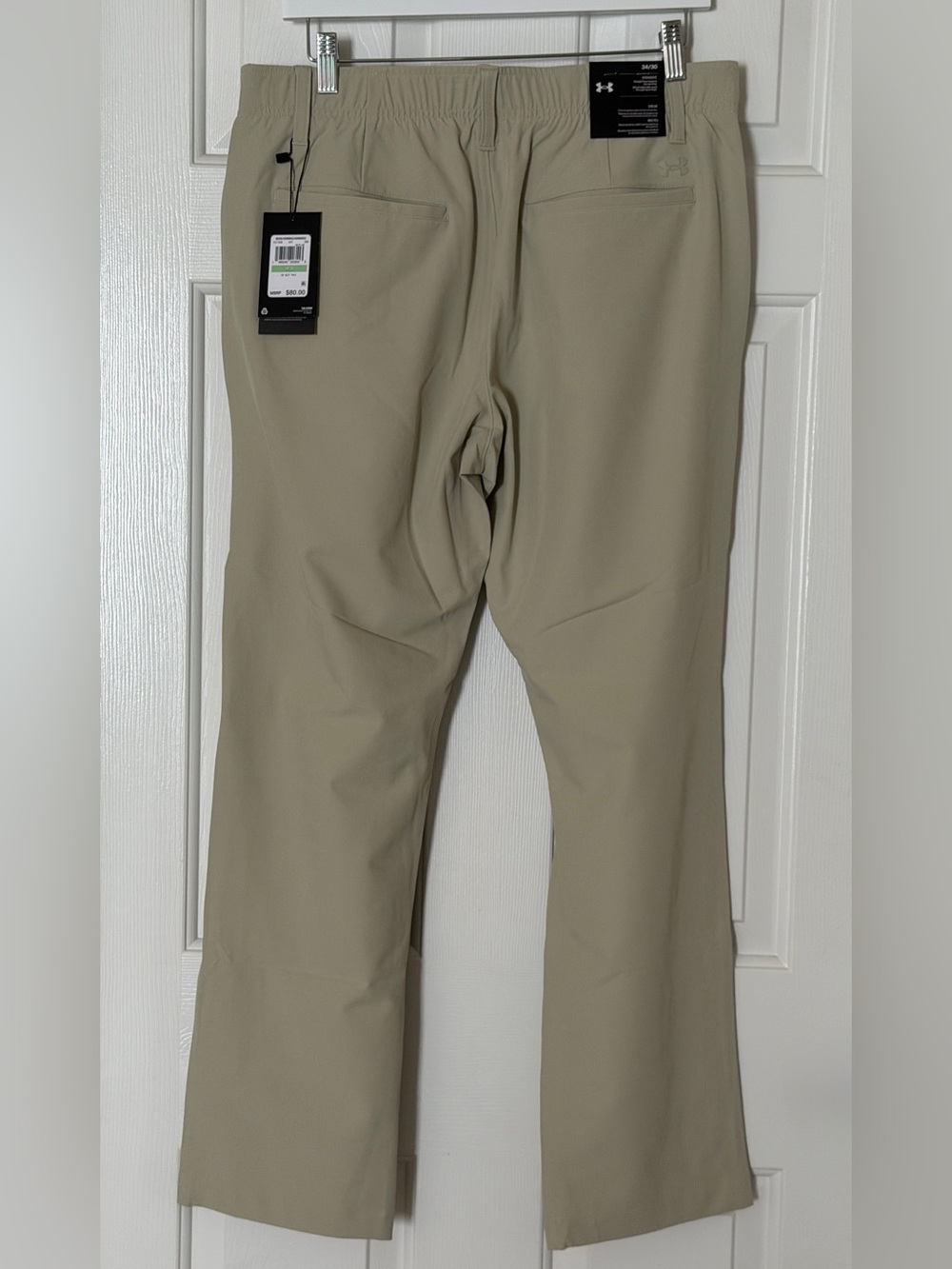 NWT Under Armour Golf Pants Mens 34x30 Khaki Straight Fit Stretch Performance - Picture 2 of 10